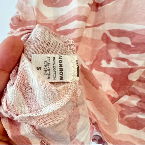 NWT Monrow Camo Babydoll Tee in Pink S - Picture 5 of 6